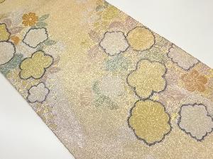 枝垂れ花々模様織出し袋帯